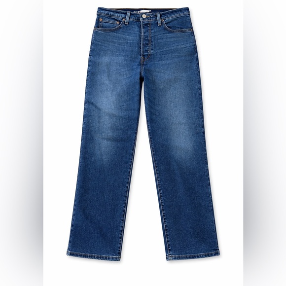 Levi's Denim - Levi’s Ribcage Straight Ankle Jeans 31x 26 High Rise Button Fly Stretchy Blue